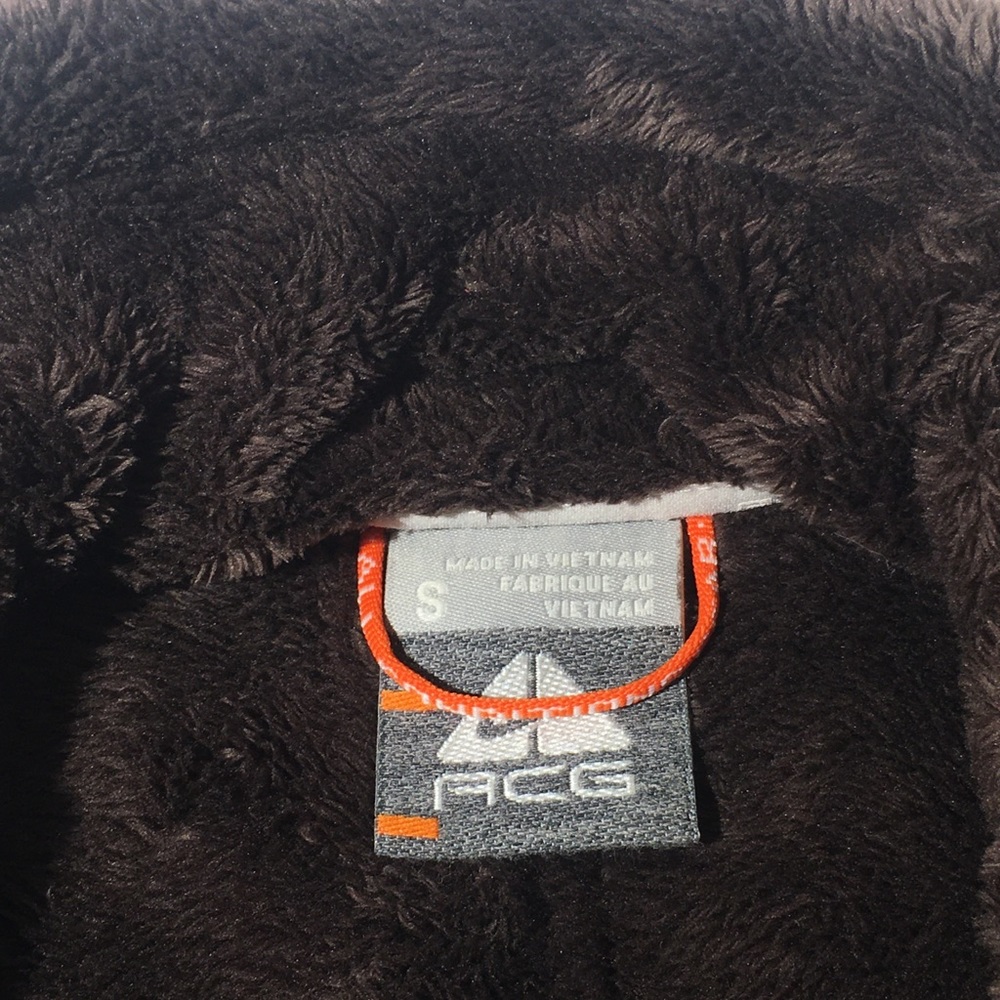 Nike ACG Zip Up Brown Sherpa Fleece Jacket North Face Style womans size Small - Picture 5 of 5